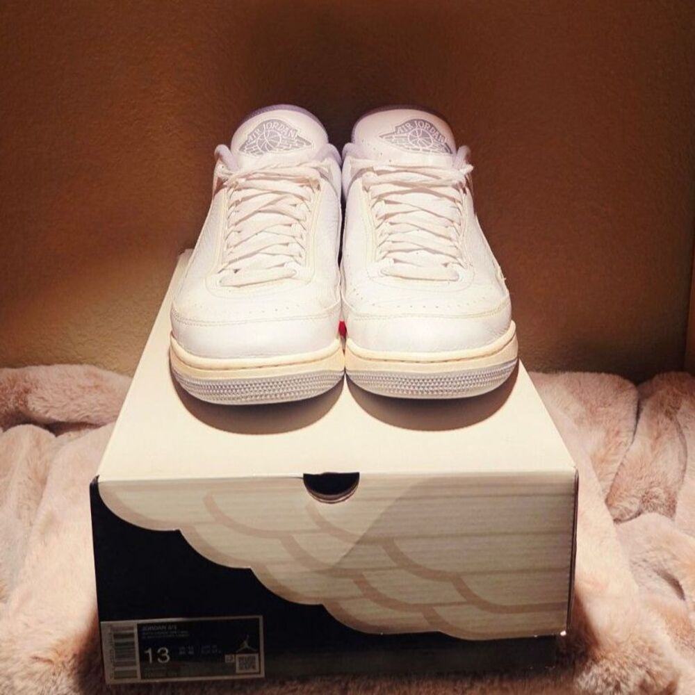 Nike Mens 13 Air Jordan 2/3 White Cement Grey Sail Shoes - Picture 1 of 8